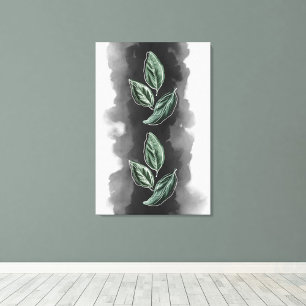 Modern and elegant Botanical Greenery Leaves  Canvas Print