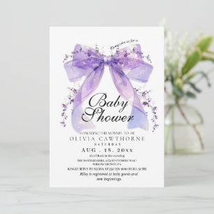 Modern and elegant Bow Baby Shower Invitation