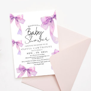 Modern and elegant Bows Baby Shower  Invitation