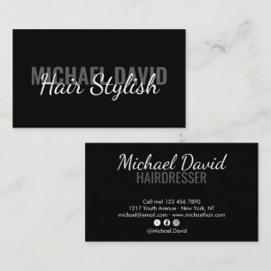 Modern and Elegant chic hair stylist script Business Card