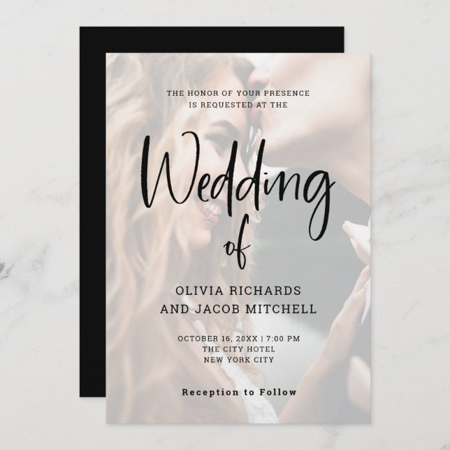 Modern and Elegant | Custom Photo Wedding Invitation (Front/Back)