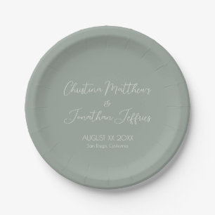 Modern and Elegant Eucalyptus Wedding Paper Plate