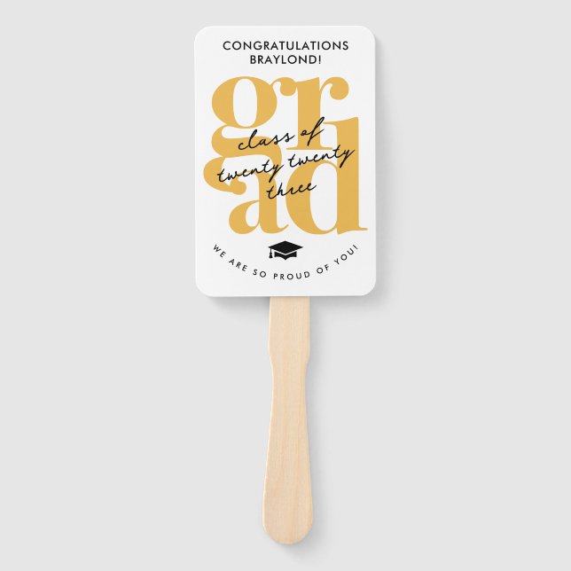 Modern and Elegant Graduation Hand Fan (Front)