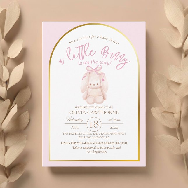  Modern and elegant Little Bunny Baby Shower  Invitation (Creator Uploaded)