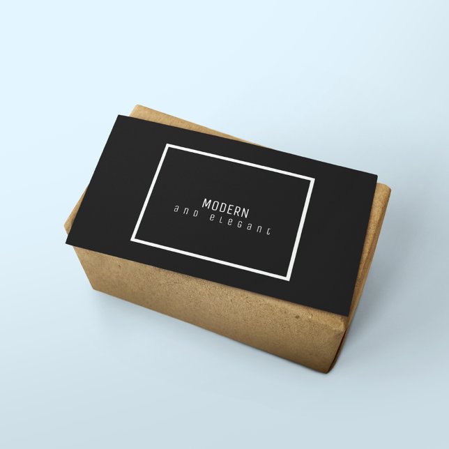 Modern and elegant minimalist black business card (modern elegant)