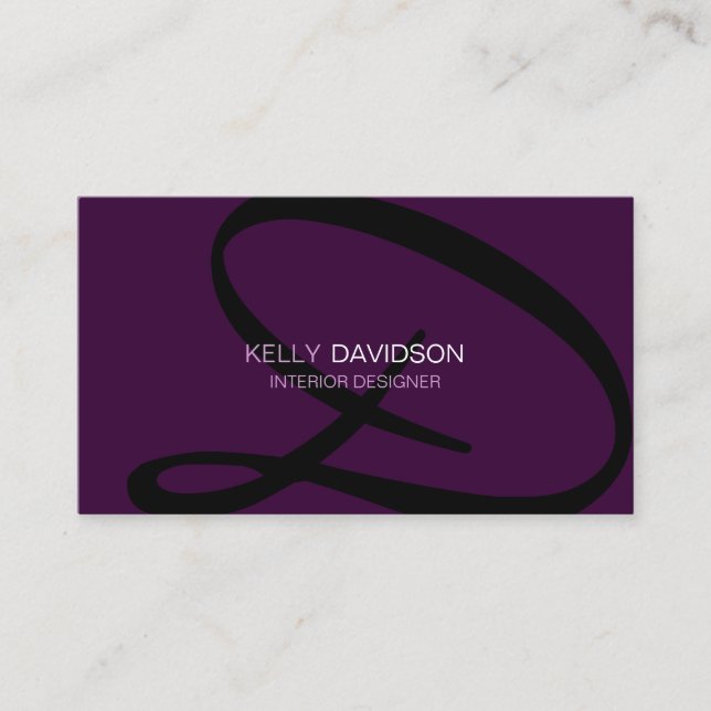 Modern and Elegant Monogram Business Card (Front)