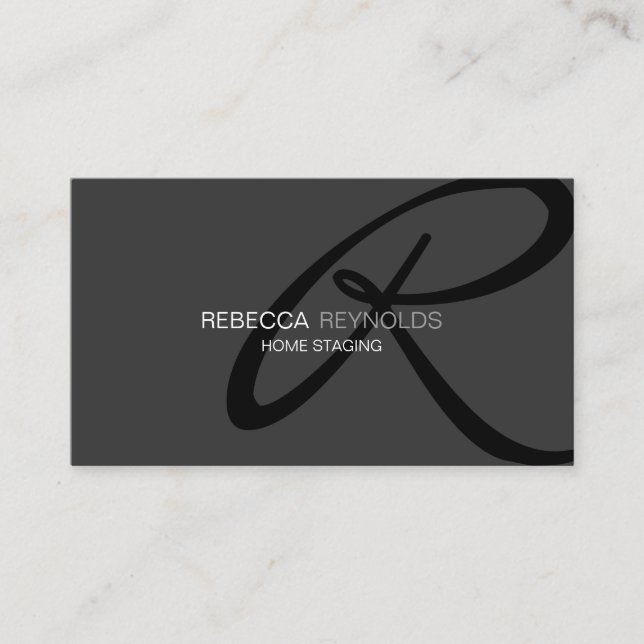 Modern and Elegant Monogram Template Business Card (Front)