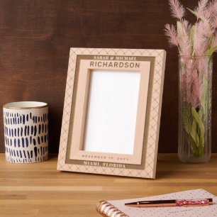 Modern and Elegant Pattern Mr. & Mrs. Personalised Etched Frames