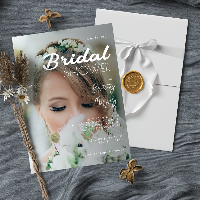 Modern and Elegant Photo Bridal Shower Invitation (Creator Uploaded)
