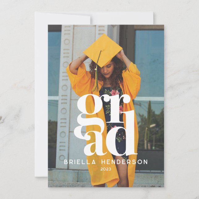 Modern and Elegant Photo Graduation Party Invitation (Front)