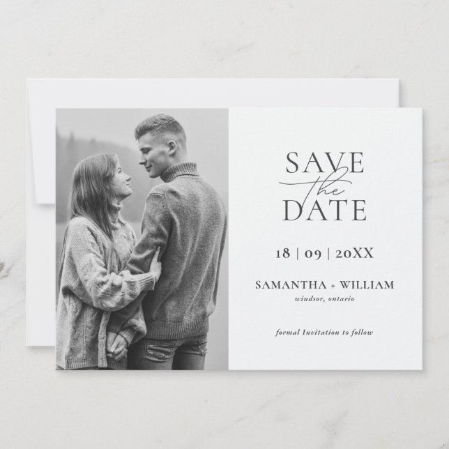 Modern and Elegant Simple Save the Date Invitation (Front)