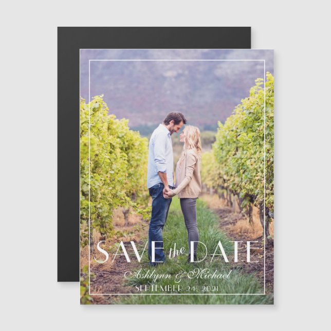 Modern and Elegant Stylish Wedding Magnetic Invitation (Front/Back)