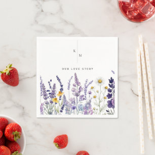 Modern and Elegant Wildflower Rustic Wedding Napkin