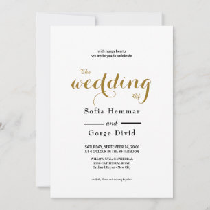 Modern and elegant with calligraphic text invitation