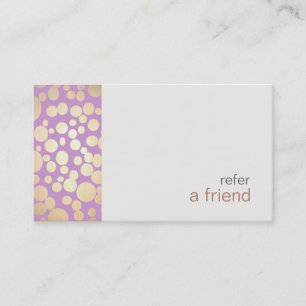 Modern and Hip Gold Refer A Friend Coupon Salon Referral Card