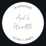 Modern And In Wealth Wedding Lottery Favour Bag    Classic Round Sticker<br><div class="desc">Modern And In Wealth Wedding Lottery Favour Bag Classic Round Sticker</div>