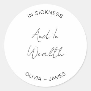 Modern And In Wealth Wedding Lottery Favour Bag    Classic Round Sticker