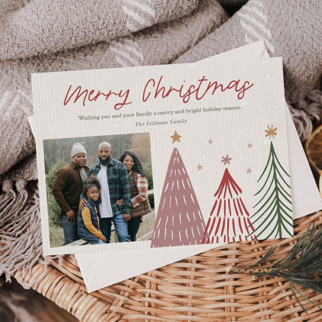 Modern and Merry Christmas Tree Photo Cards (Creator Uploaded)