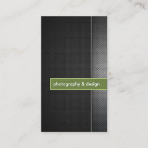 modern and minimal black & lime green photography business card