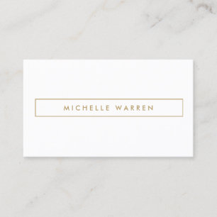 MODERN and MINIMAL Boxed Name Logo in Gold Business Card