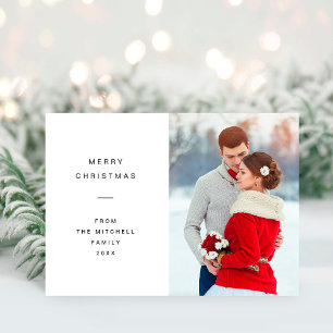 Modern and Minimal Christmas   White Photo Holiday Card