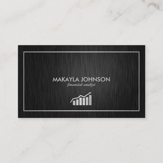 Modern and Minimal Financial Analyst Business Card (Front)