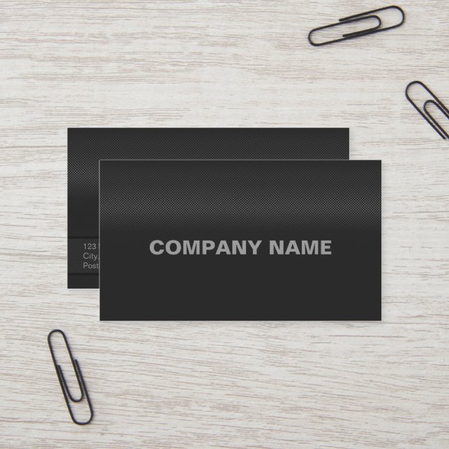 Modern and Minimal Fine Carbon Steel Business Card (Front/Back In Situ)