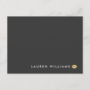 Modern and Minimal Gold Lips Beauty Postcard
