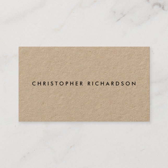 Modern and Minimal on Kraft Business Card (Front)