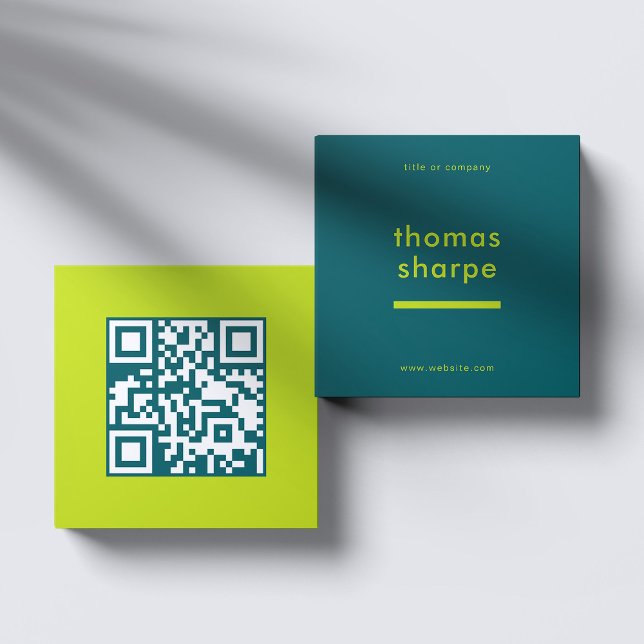 Modern and Minimal QR Code Backer Square Business Card (Creator Uploaded)