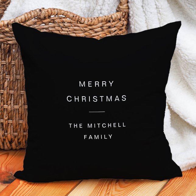 Modern and Minimal Typography | Black Christmas Cushion (Creator Uploaded)