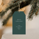Modern and Minimal Typography | Green Christmas Gift Tags<br><div class="desc">These elegant and minimal,  dark green and white holiday gift tags feature modern white text on a simple,  rich green background for a stylish and minimalist look that is perfect for your Christmas holiday gifting!</div>