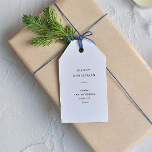 Modern and Minimal Typography White Christmas Gift Tags