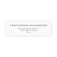 MODERN and MINIMAL White Address Label