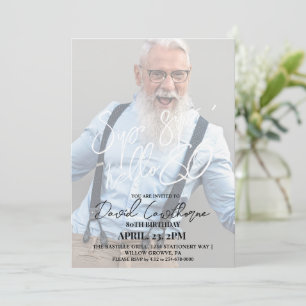 Modern and minimalist 80th Photo Birthday Invitation