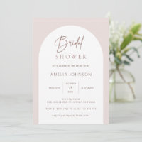 Modern and minimalist arch bridal shower invitatio