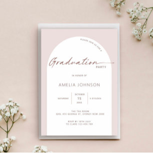 Modern and minimalist arch graduation party invita invitation