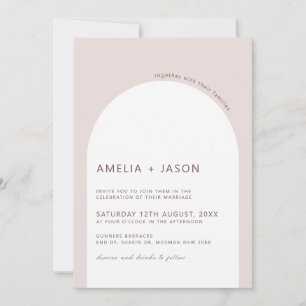 Modern and minimalist arch wedding invitation