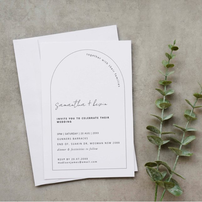 Modern and minimalist arch wedding invitation (Creator Uploaded)