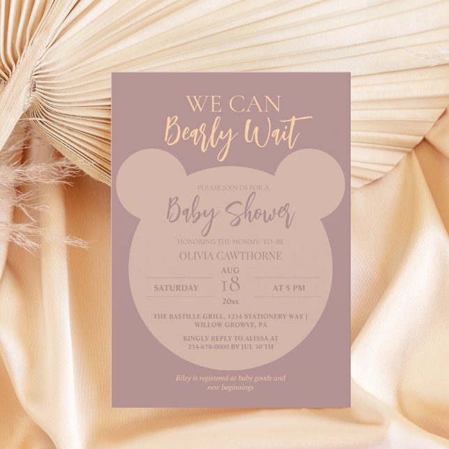 Modern and minimalist Bear Baby Shower Invitation (Creator Uploaded)