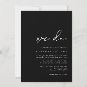 Modern and minimalist black and white invitation
