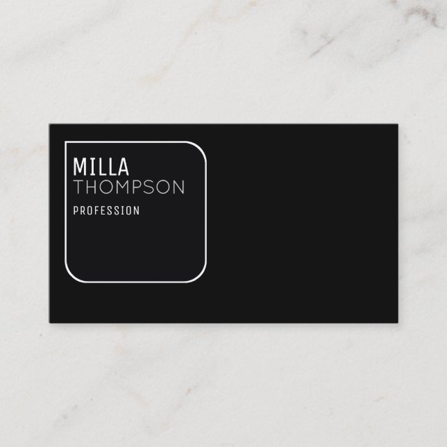 modern and minimalist black business card (Front)