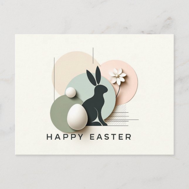modern and minimalist Easter postcard (Front)