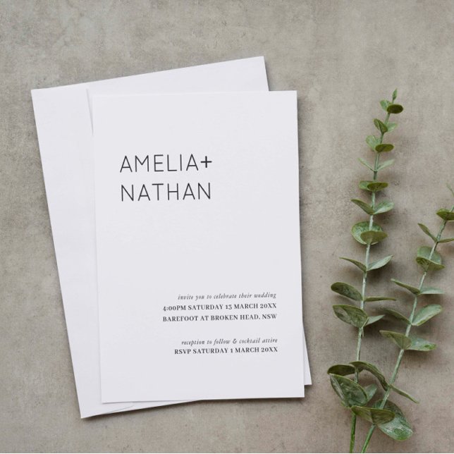 Modern and minimalist names wedding invitation (Creator Uploaded)