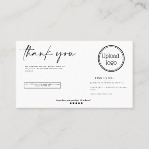 Modern and minimalist purple thank you business card