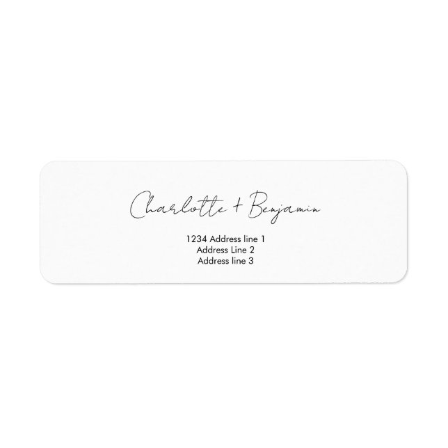 Modern and Minimalist Script Return Address (Front)