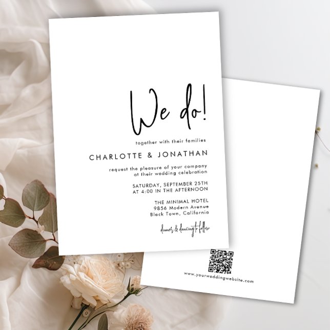 Modern and Minimalist Simple Wedding We Do  Invitation (Creator Uploaded)