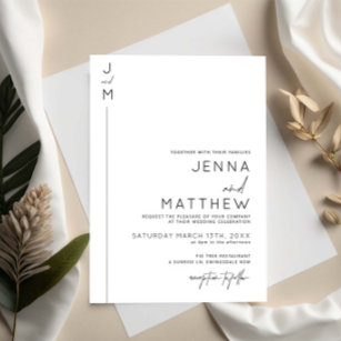 Modern and minimalist typography wedding invitatio invitation