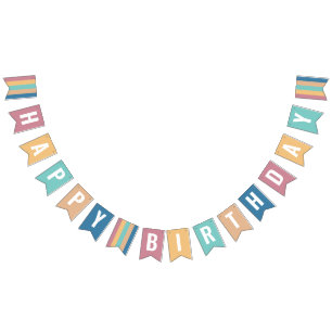 Modern and Muted Colour Swatch Birthday Bunting