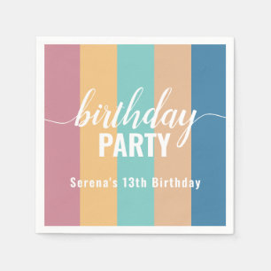 Modern and Muted Colour Swatch Birthday Napkin